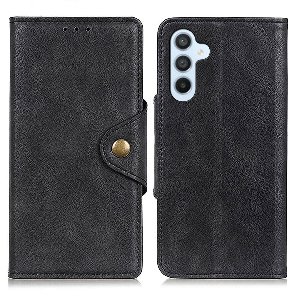 For Samsung Galaxy S23 FE Leather Wallet Case Brass Buckle Stand Phone Protective Cover For Samsung Galaxy S23 FE Leather Wallet Case Brass Buckle Stand Phone Protective Cover